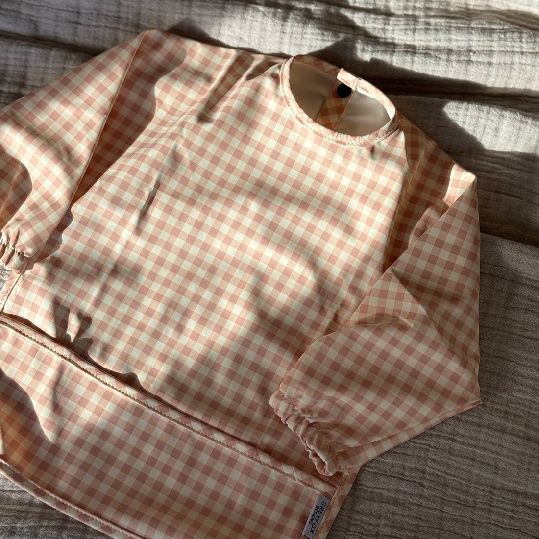 Blush Gingham - Long Sleeved Bib