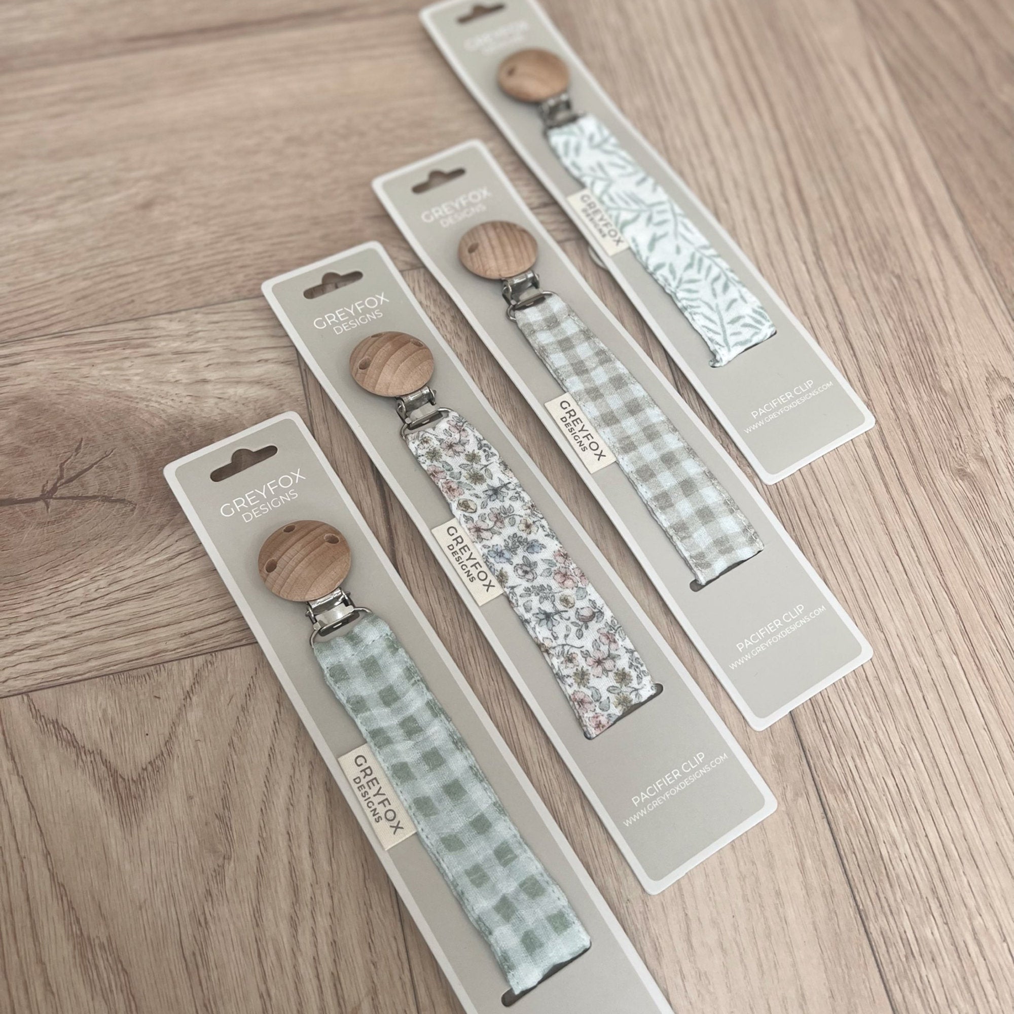Pacifier Clip - Sage Gingham