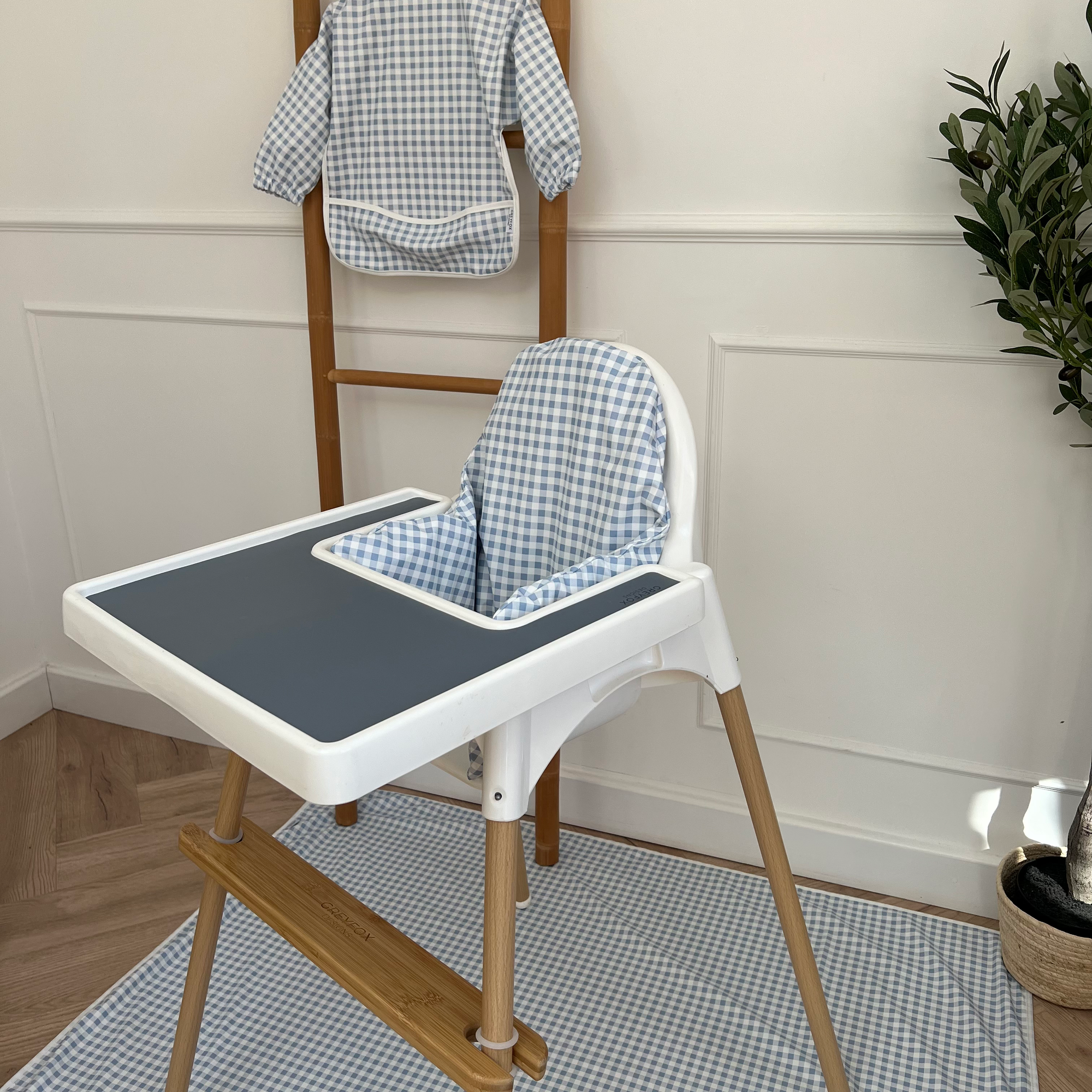 Bluebell Gingham - Long Sleeved Bib