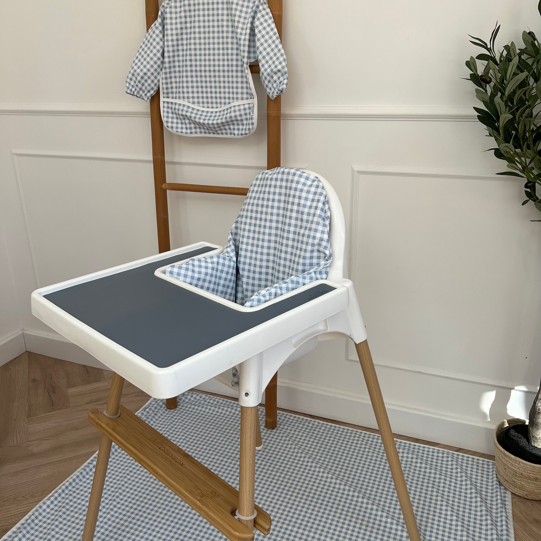 Bluebell Gingham - Long Sleeved Bib