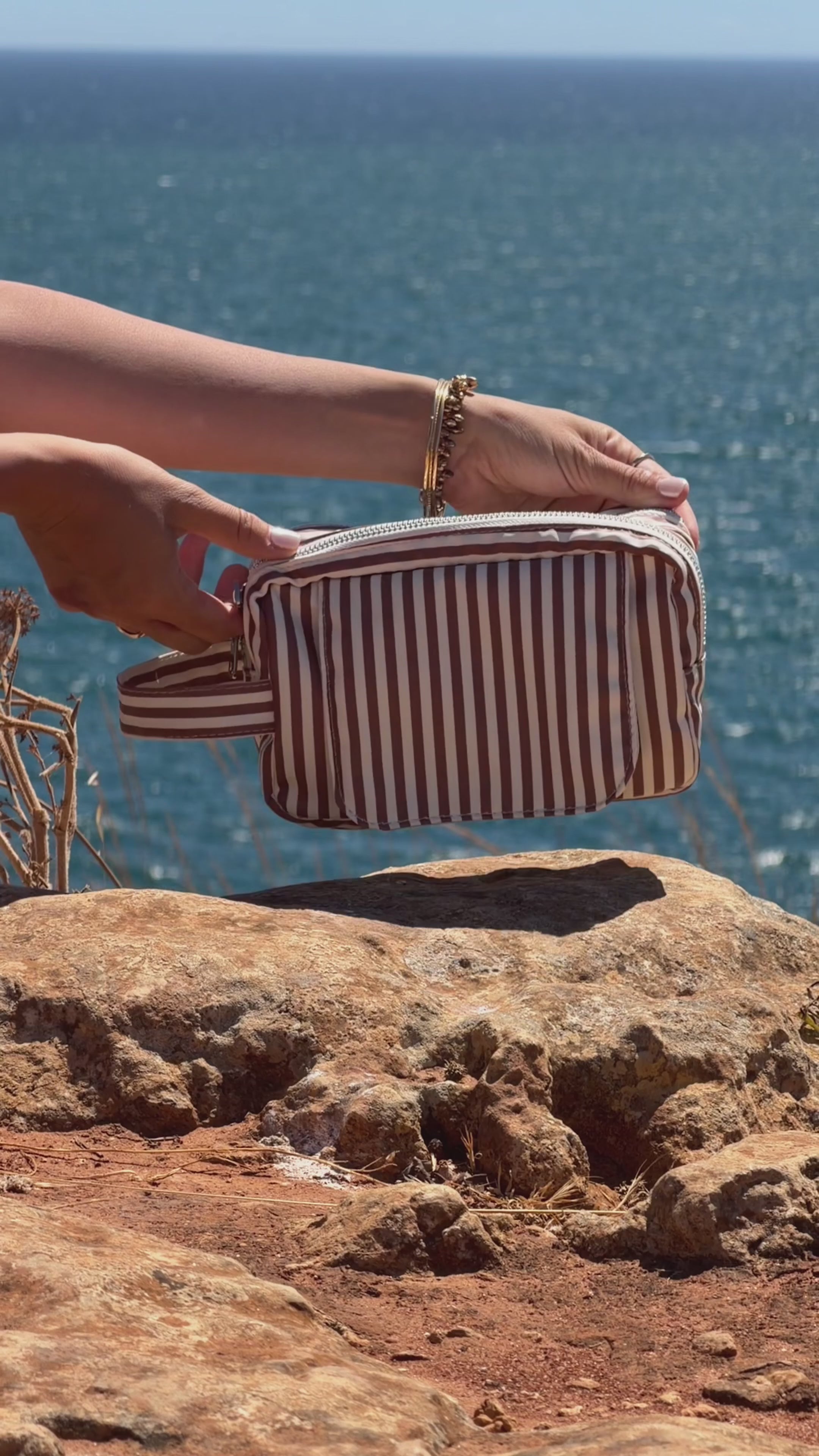 Wipe Pouch - Mocha Stripe